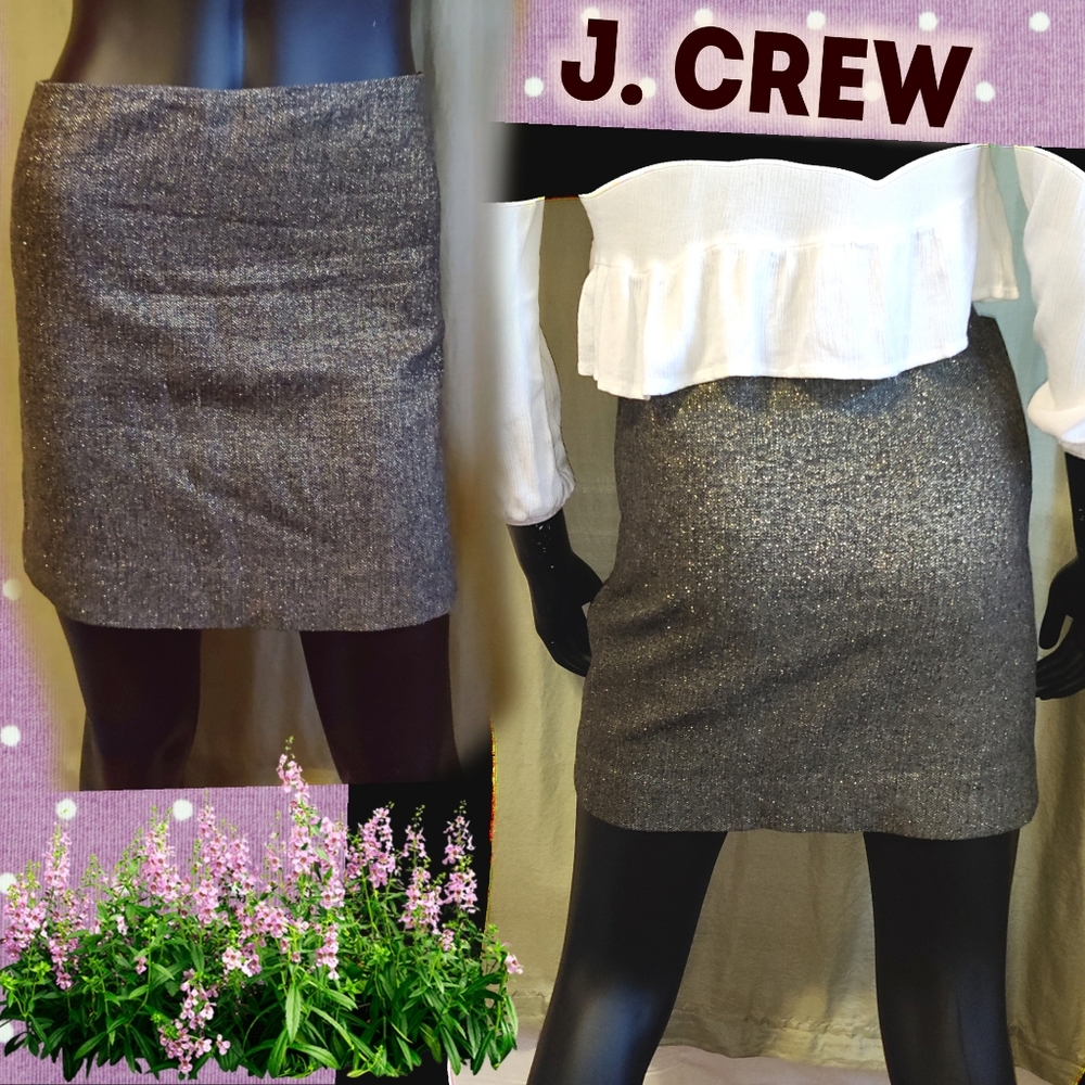 🗺️ J. Crew Metallic Lined Mini Skirt Bronze gold fibers Metallic Skirt Size 0